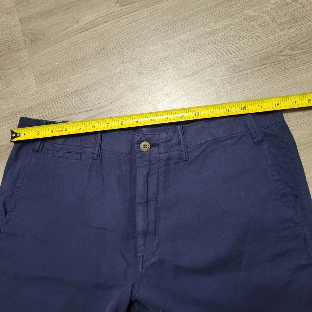 Polo Ralph Lauren 8-inch Straight Fit Linen-cotton Short Mens Navy Blue Size 34